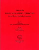 Guide to the Boris I. Nicolaevsky collection in the Hoover Institution archives /