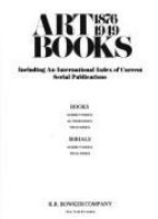 Art books, 1876-1949 : including an international index of current serial publications.