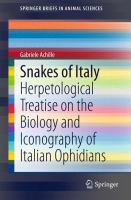 Snakes of Italy Herpetological Treatise on the Biology and Iconography of Italian Ophidians /