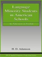 Language minority students in American schools an education in English /
