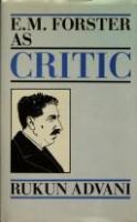 E.M. Forster as critic /