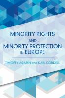 Minority rights and minority protection in Europe