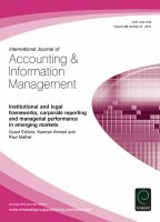 Institutional and legal frameworks, corporate reporting and managerial performance in emerging markets.