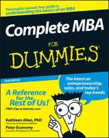 Complete MBA for dummies