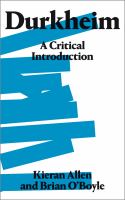 Durkheim : a critical introduction /