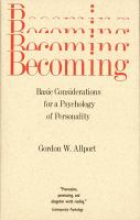 Becoming; basic considerations for a psychology of personality.
