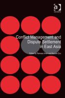 Conflict Management and Dispute Settlement in East Asia.