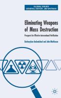 Eliminating weapons of mass destruction prospects for effective international verification /