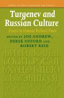 Turgenev and Russian Culture : Essays to Honour Richard Peace.