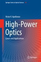High-Power Optics Lasers and Applications /