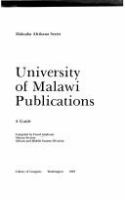 University of Malawi publications : a guide /