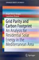 Grid Parity and Carbon Footprint An Analysis for Residential Solar Energy in the Mediterranean Area /