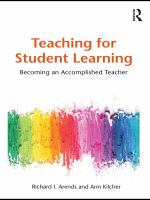 Teaching for student learning becoming an accomplished teacher /