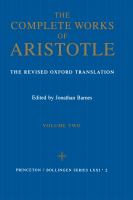 The complete works of Aristotle : the revised Oxford translation.