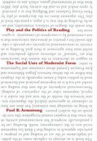 Play and the politics of reading : the social uses of modernist form /