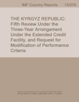 Kyrgyz Republic : Fifth Review Under the Three-Year Arrangement Under the Extended Credit Facility, and Request for Modification of Performance Criteria.