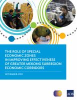 The role of special economic zones in improving effectiveness of greater Mekong subregion economic corridors : November 2018