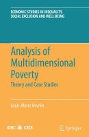 Analysis of multidimensional poverty theory and case studies /