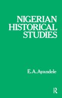 Nigerian historical studies /