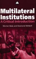 Multilateral institutions : a critical introduction /