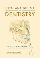 Local Anaesthesia in Dentistry.