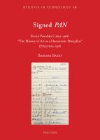 Signed PAN : Erwin Panofsky's (1892-1968) "The History of Art As a Humanistic Discipline" (Princeton, 1938) /