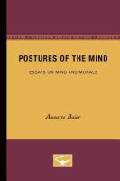 Postures of the mind essays on mind and morals /
