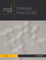 Criminal procedure model problems and outstanding answers /