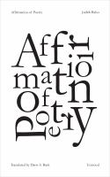Affirmation of poetry /
