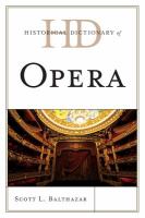 Historical dictionary of opera