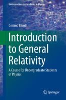 Introduction to General Relativity A Course for Undergraduate Students of Physics /