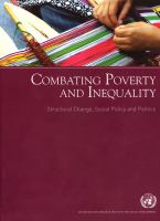 Combating poverty and inequality : structural change, social policy and politics /