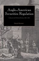 Anglo-American securities regulation : cultural and political roots, 1690-1860 /