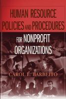 Human resource policies and procedures for nonprofit organizations