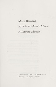 Assault on Mount Helicon ; a literary memoir /