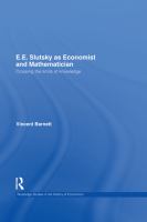 E.E. Slutsky as economist and mathematician crossing the limits of knowledge /