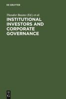 Institutional Investors and Corporate Governance.