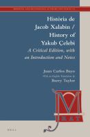 Història de Jacob Xalabín / History of Yakub Çelebi, with an Introduction, Notes, and English Translation