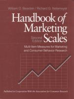 Handbook of marketing scales : multi-item measures for marketing and consumer behavior research /