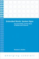 Embodied words, spoken signs : sacramentality and the Word in Rahner and Chauvet /