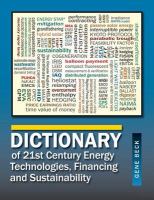 Dictionary of 21st century energy technologies, financing & sustainability