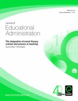 Integration of Moral Literacy Content and Process in Teaching : The Integration of Moral Literacy Content and Process in Teaching.