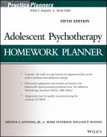 Adolescent Psychotherapy Homework Planner.