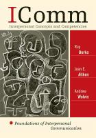 ICOMM interpersonal concepts and competencies : foundations of interpersonal communication /