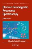 Electron Paramagnetic Resonance Spectroscopy Applications /