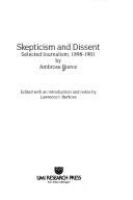 Skepticism and dissent : selected journalism, 1898-1901 /