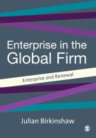 Entrepreneurship in the Global Firm : Enterprise and Renewal.