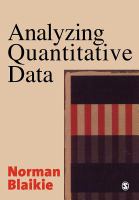 Analyzing quantitative data from description to explanation /