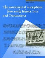 The monumental inscriptions from early Islamic Iran and Transoxiana /