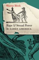 Rape and sexual power in early America